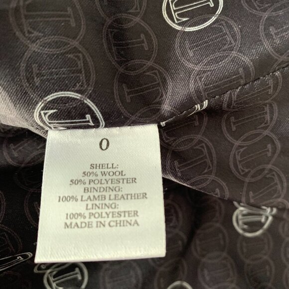 Tart Collections Wool Blend Lamb Leather Trim Fitted Blazer Jacket New - Picture 15 of 16